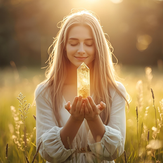 Golden Citrine crystal spheres and points for manifestation, abundance, confidence and clarity