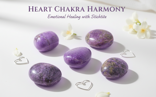 Stichtite tumbled stones and palm stones for forgiveness, compassion and emotional healing