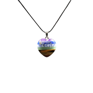 7 Chakra Gemstone Heart Pendant on Black Cord - Balance & Healing - Heavenly Crystals Online