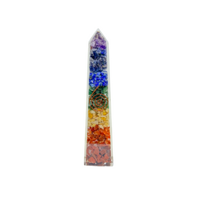 7 Chakra Orgonite Tower (88g) – Energy Healing Crystal - Heavenly Crystals Online