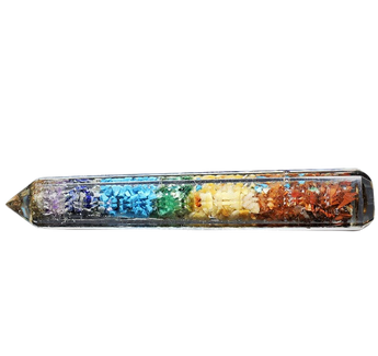 7 Chakra Orgonite Wand (71–78g) – Energy Healing Tool - Heavenly Crystals Online