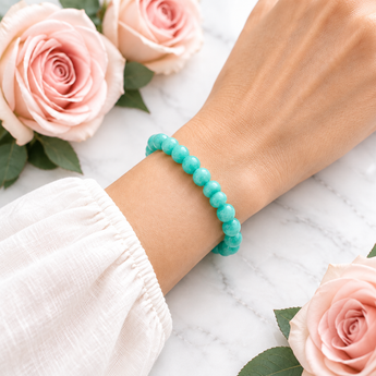 Amazonite Bracelet - Calm, Confidence & Emotional Support - Heavenly Crystals Online