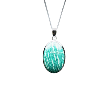 Amazonite Pendant in 925 Sterling Silver | Calming & Courage - Heavenly Crystals Online