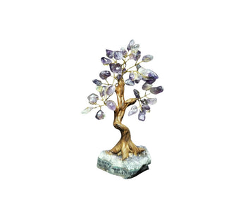 Amethyst Bonsai Tree on Amethyst Cluster (256g) - Calm, Intuition & High‑Vibration Crystal Decor - Heavenly Crystals Online