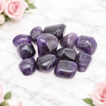 Amethyst Dark Tumbled Stone - Intuition, Peace & Spiritual Protection - Heavenly Crystals Online