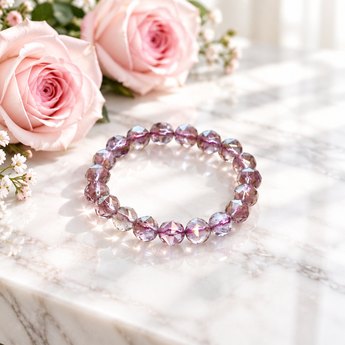 Amethyst Faceted Bracelet 10mm β Calm, Clarity & Spiritual Protection - Heavenly Crystals Online