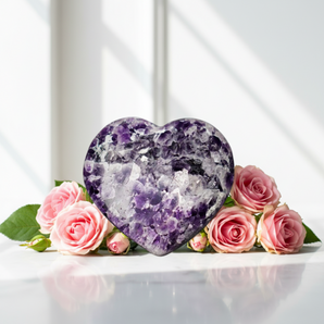 Amethyst Geode Heart 487g with Stand - Love & Emotional Healing Crystal - Heavenly Crystals Online