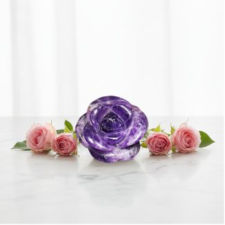 Amethyst Hand Carved Rose (97g) Love & Spiritual Growth - Heavenly Crystals Online