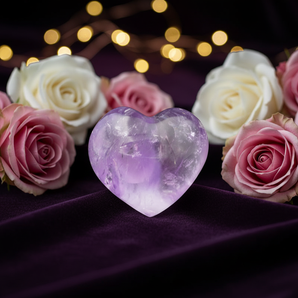 Amethyst Heart Crystal (84g) Love & Spiritual Growth - Heavenly Crystals Online
