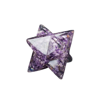 Amethyst Orgonite Merkabah Star (137g) Sacred Geometry Crystal for Healing & Energy Balance - Heavenly Crystals Online