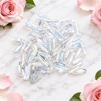 Angel Aura Quartz Gridding Points (50g) in Organza Pouch β Lightwork, Spiritual Clarity & Angelic Connection - Heavenly Crystals Online