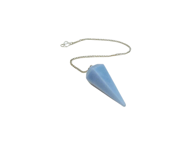 Angelite Pendulum with Velvet Pouch – Calming & Intuition Crystal Tool - Heavenly Crystals Online