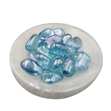 Aqua Aura Quartz Tumbled Stone Genuine – Energy, Clarity & Spiritual Awakening - Heavenly Crystals Online