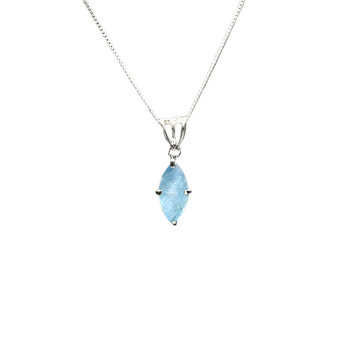Aquamarine Marquise Pendant in 925 Sterling Silver | Calm & Clarity - Heavenly Crystals Online