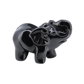 Black Obsidian Elephant (237g) – Protection, Grounding & Energetic Shielding - Heavenly Crystals Online