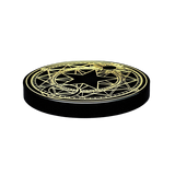 Black Obsidian Engraved Compass Grid Plate – Direction, Protection & Sacred Geometry - Heavenly Crystals Online