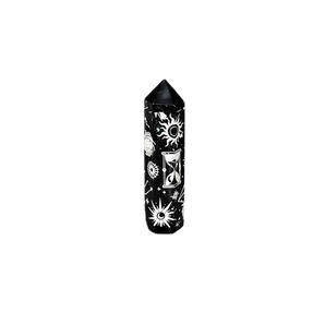 Black Obsidian Silver Moon/Sun/Snake Generator Point (68g) – Protection, Transformation & Celestial Energy - Heavenly Crystals Online