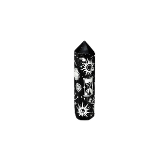 Black Obsidian Silver Moon/Sun/Snake Generator Point (68g) – Protection, Transformation & Celestial Energy - Heavenly Crystals Online