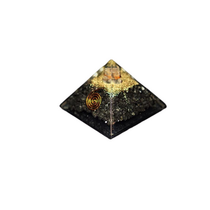 Black Tourmaline, Clear Quartz & Copper Orgonite Pyramid (263g) – Protection, Grounding, Clarity & EMF Clearing - Heavenly Crystals Online