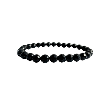 Black Tourmaline Faceted Bracelet - Protection, Grounding & Energy Shielding - Heavenly Crystals Online