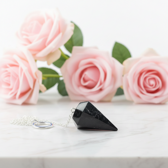 Black Tourmaline Faceted Pendulum – Protection, Grounding & Intuitive Clarity - Heavenly Crystals Online