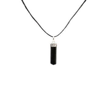 Black Tourmaline Pencil Point Pendant -Protection & Grounding - Heavenly Crystals Online