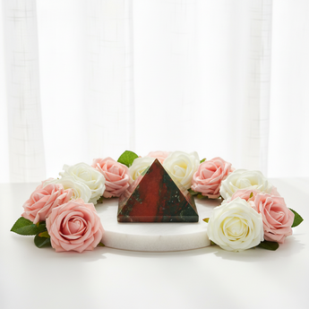 Bloodstone Pyramid (113g) – Strength, Courage & Grounding Vitality Crystal - Heavenly Crystals Online