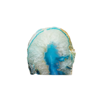 Blue Agate Candle Holder with Tealight Candle (1.095kg) - Calm, Protection & Ambient Glow - Heavenly Crystals Online