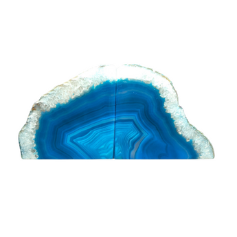 Blue Agate Crystal Bookends (3.203 kg) Natural Agate Pair - Heavenly Crystals Online