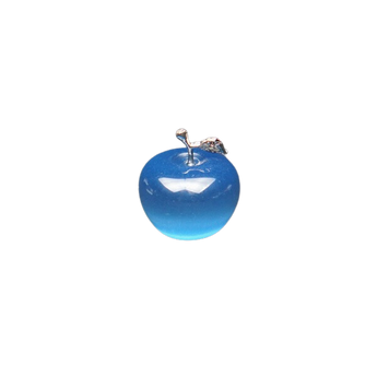 Blue Cats Eye Apple (man-made) - Heavenly Crystals Online