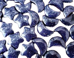 Blue Goldstone Stars and Moons - Heavenly Crystals Online