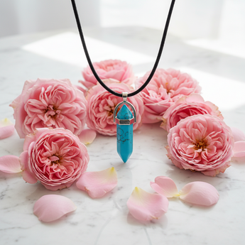 Blue Howlite Double Terminated Pendant – Stone of Calm Communication - Heavenly Crystals Online