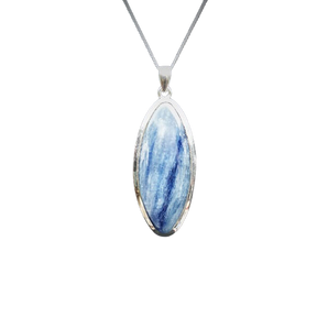 Blue Kyanite Marquise Pendant in 925 Sterling Silver with chain - Alignment, Communication & Inner Harmony - Heavenly Crystals Online