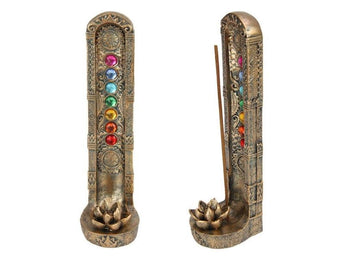 Bronze Chakra Incense Holder with Lotus – Sacred Symbol Burner for Meditation & Energy Alignment - Heavenly Crystals Online