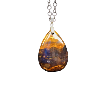 Brown Agate Pendant in Sterling Silver – Grounding, Stability & Protective Earth Energy - Heavenly Crystals Online