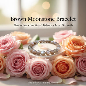 Brown Moonstone Bracelet – Grounding, Emotional Balance & Inner Strength - Heavenly Crystals Online