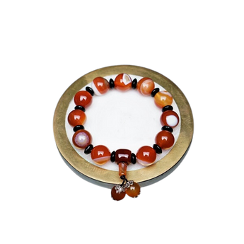 Carnelian Banded Bracelet (10mm) Strength, Passion & Grounding - Heavenly Crystals Online
