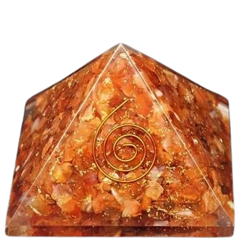 Carnelian & Copper Orgonite Pyramid (169g) – Vitality, Motivation & EMF Harmonising - Heavenly Crystals Online