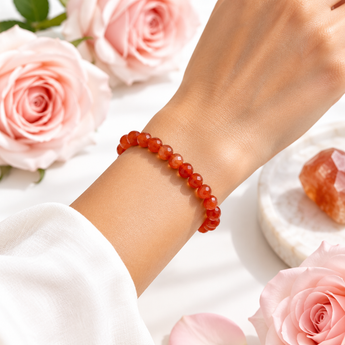 Carnelian Faceted Bracelet (7mm β 8mm) β Vitality, Confidence & Motivation - Heavenly Crystals Online