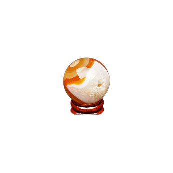 Carnelian Geode Sphere (87g) – Fiery Vitality, Creativity & Quartz Druzy Energy - Heavenly Crystals Online