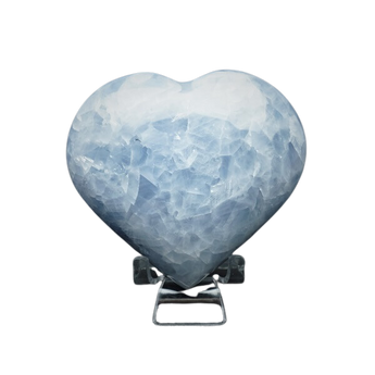 Celestite Heart with Stand (535g) – Peace, Angels & Higher Guidance - Heavenly Crystals Online