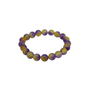 Chalcedony Purple Yellow Bracelet (9mm to 10mm) Intuition, Joy & Emotional Balance - Heavenly Crystals Online