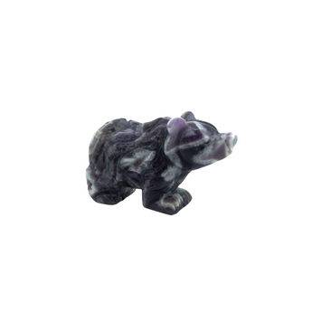 Chevron Amethyst Bear (250g) – Intuition, Protection & Spiritual Strength - Heavenly Crystals Online
