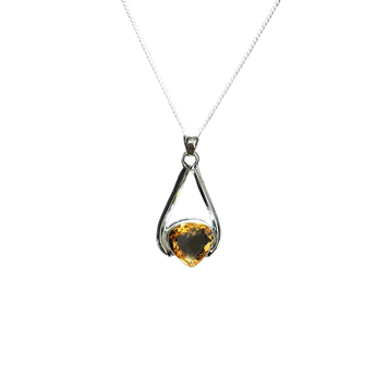 Citrine Faceted Teardrop Pendant | 925 Silver | Abundance - Heavenly Crystals Online