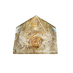 Clear Quartz & Copper Orgonite Pyramid (160g) – Clarity, Amplification, Protection & Energy Activation - Heavenly Crystals Online