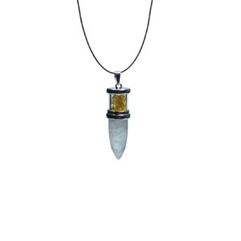 Clear Quartz with Citrine Chips Pendant – Manifestation, Clarity & High‑Vibration Energy - Heavenly Crystals Online
