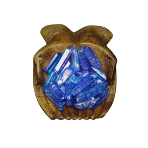 Deep Blue Aura Quartz Gridding Points (50g) in Organza Pouch – High‑Vibration Crystal for Energy Grids - Heavenly Crystals Online