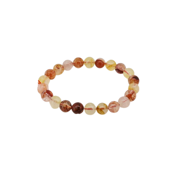 Fire Quartz & Golden Healer Quartz Bracelet – Vitality, Balance & High‑Vibration Healing - Heavenly Crystals Online
