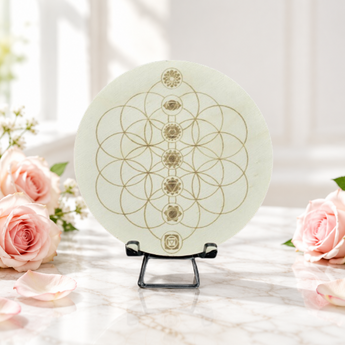 Flower of Life Chakra Crystal Grid (10cm) - Heavenly Crystals Online