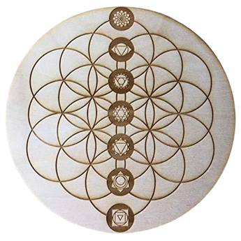 Flower of Life Chakra Crystal Grid – Sacred Geometry for Chakra Alignment & Energy Work - Heavenly Crystals Online